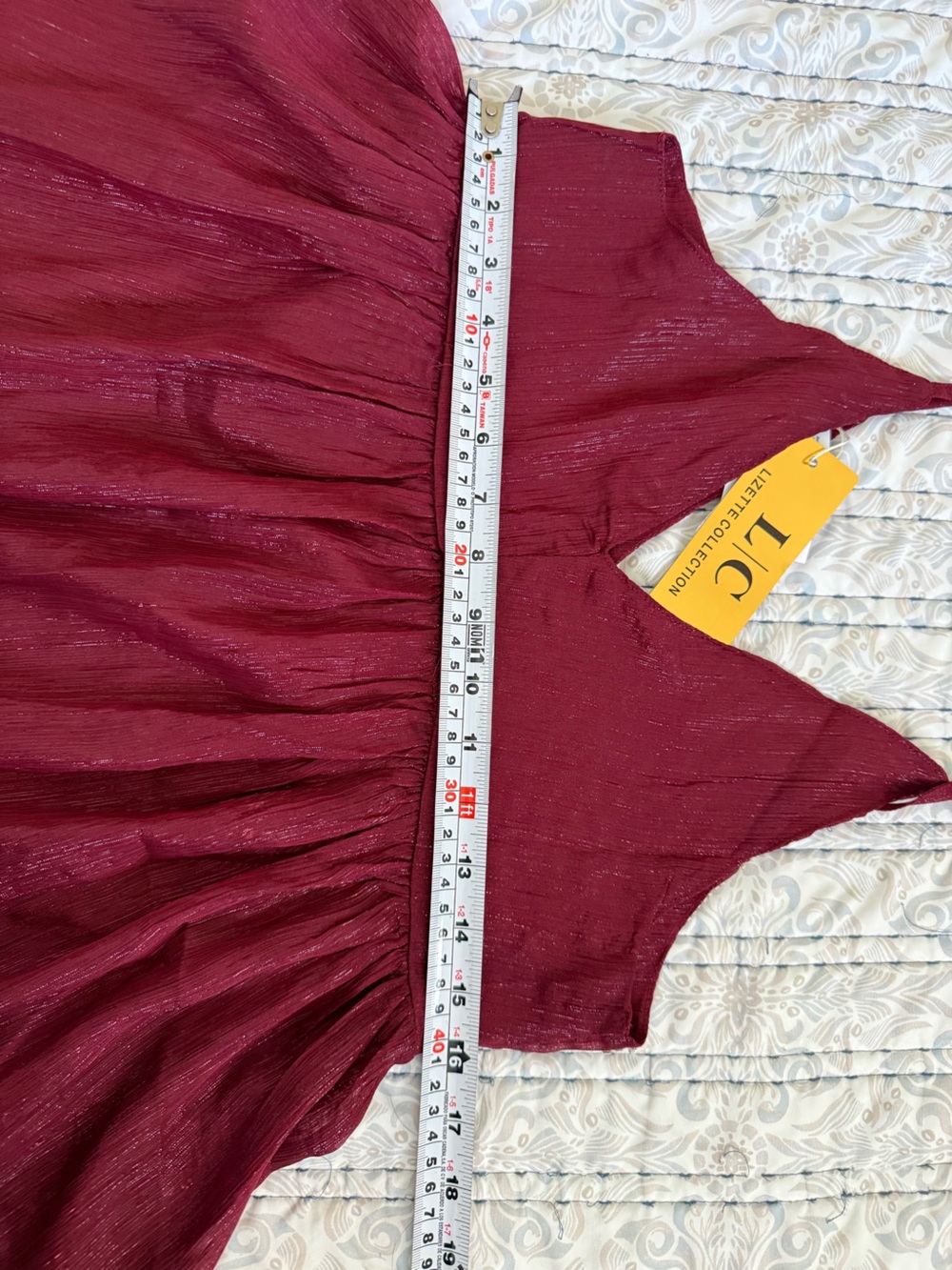 Lizette Collection XS Burgundy Beaded Sequin Babydoll Cami Boho Festival Y2K Top - Picture 7 of 9